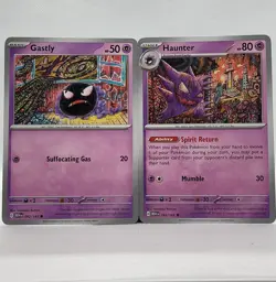 2023 Pokemon Scarlet and Violet 151 Cards 092 Gastly and 093 Haunter - Image 1