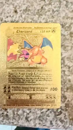 Gold Metal Charizard Custom Pokemon Card - Image 1