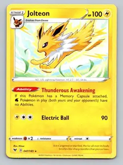 2020 Pokemon Card SWSH04: Vivid Voltage Jolteon 047/185 - Image 1