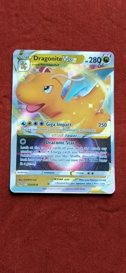 Pokemon Go TCG Dragonite VSTAR Holo Ultra Rare Card 050/078 - Image 1