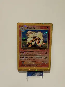 Arcanine 23/102 Holo Prism Vintage Pokemon Vending Sticker Card Collectors 90s - Image 1
