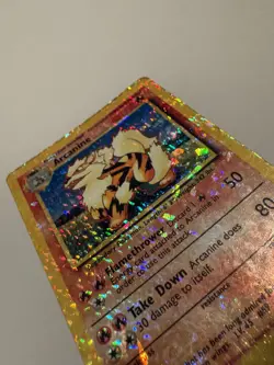 Arcanine 23/102 Holo Prism Vintage Pokemon Vending Sticker Card Collectors 90s - Image 3