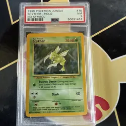 PSA 7 SCYTHER 10/64 Jungle No Symbol Holo Rare 1999 Pokemon Card NM - Image 1