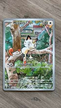 Meowth 106/094 Illustration Rare IR Paldean Fates Pokemon Card Near Mint - Image 1