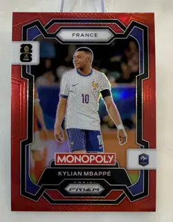 2026 Panini Prizm Monopoly FIFA World Cup Kylian Mbappe Red Prizm SP #7 - Image 1