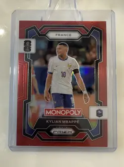 2026 Panini Prizm Monopoly FIFA World Cup Kylian Mbappe Red Prizm SP #7 - Image 3