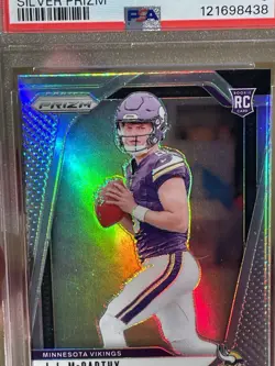 JJ McCarthy RC Panini Prizm 2024 Silver Prizm PSA 9 - Image 5
