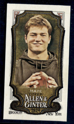 2024 Topps Allen & Ginter #272 Drake Maye Mini A&G Back Rookie SP Patriots - Image 1