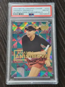 2023 Metal Universe Champ Premium Skybox Star Emerald SP Amanda Anisimova RC /25 - Image 1