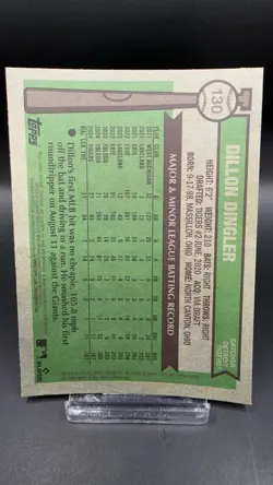 2025 Topps Heritage - Dillon Dingler #130 Chrome Silver Sparkle Refractor (RC) - Image 2