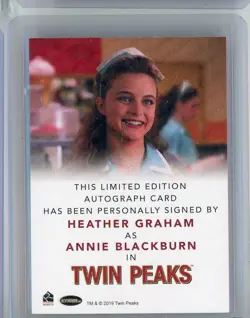 RITTENHOUSE TWIN PEAKS HEATHER GRAHAM ANNIE BLACKBURN AUTO AUTOGRAPH SIGNED SP - Image 2