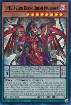Yu-Gi-Oh! TCG DOOD-EN003 D/D/D Zero Doom Queen Machinex NM Ultra Rare - Image 1