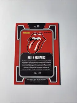 #d/179 KEITH RICHARDS 2025 Panini Prizm The Rolling Stones Red Black Checker #40 - Image 2