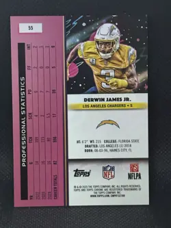 2025 Topps Cosmic Chrome Derwin James Jr 55 Gold Interstellar Refractor SP #d/50 - Image 2