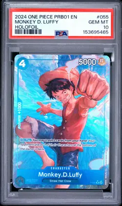 ONE PIECE PRB01-PREMIUM BOOSTER -ONE PIECE CARD THE BEST- MONKEY D. LUFFY PSA 10 - Image 1