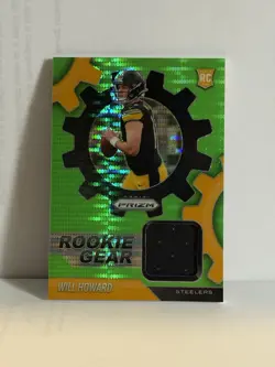 2025 Panini Prizm Will Howard Pittsburgh Steelers Rookie Gear Mem #RGR-WHD - Image 1