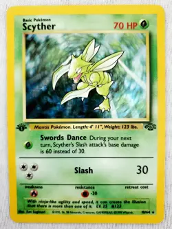 Pokemon SCYTHER 1999 Jungle 1st Edition 10/64 Holo Pokemon Card WOTC 10 - Image 3