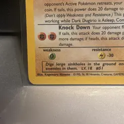Dark Dugtrio 6/82 Team Rocket Holo Pokemon - Image 4