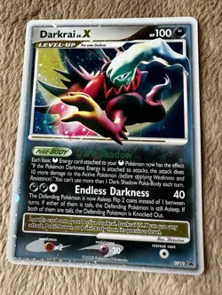 2008 Pokemon TCG Diamond & Pearl Darkrai LV.X Black Star Promo DP19 Holo Rare LP - Image 1