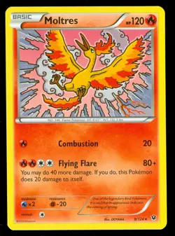 Pokemon MOLTRES 9/124 - XY Fates Collide - RARE - NEAR MINT/MINT - Image 1