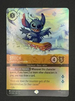 Disney Lorcana Winterspell - Stitch - Carefree Snowboarder 207/204 (Epic) - Image 1
