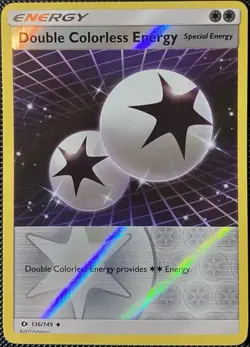 Double Colorless Energy 136/149 SM Base Set Reverse Holo - Pokemon Card NM - Image 1