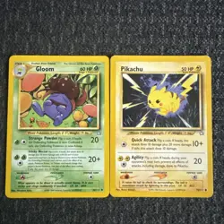 Pikachu 70/111 Neo Genesis Pokemon Card and Gloom 36/111 - Image 1