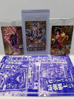 Dragon Ball Heroes 9.10th Anniversary Hero Avatar Card + 2 Sealed Promo Packs - Image 1