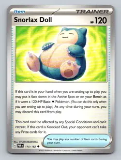 2023 Pokemon Card SV04: Paradox Rift Snorlax Doll 175/182 - Image 1