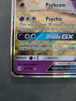 Pokemon TCG Sun & Moon Base Set Espeon GX Ultra Rare Holo Card 61/149 - Image 2