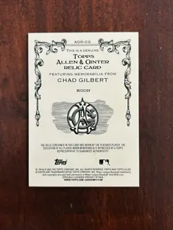 2025 Topps Allen & Ginter #AGR-CG Chad Gilbert Jersey Relic New Found Glory - Image 3