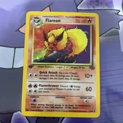 1st Edition Holo Flareon Card - Ungraded LP- Jungle 3/64 - Wizards WOTC 1999 - Image 1