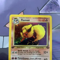 1st Edition Holo Flareon Card - Ungraded LP- Jungle 3/64 - Wizards WOTC 1999 - Image 2