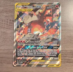 Pokemon Reshiram & Charizard GX TAG TEAM Promo SM201 Sm Holo Jumbo English Card - Image 1