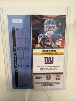 ☕MK 2025 TOPPS CHROME COSMIC FOOTBALL AQUA EQUINOX /199 RC JAXSON DART - Image 2