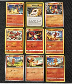 9x Pokemon TCG Charmander, Charmeleon, and Charizard Bundle (No dups) NM (B) - Image 1