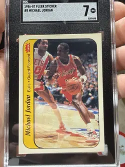 1986-87 Fleer - Stickers Michael Jordan #8 (RC) BEAUTIFUL card. Amazing corners. - Image 1