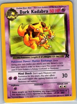 Dark Kadabra 39/82 Non Holo Team Rocket - Pokemon Card - NM - Image 1