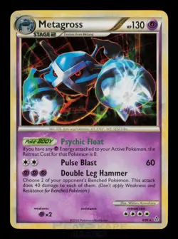 Pokemon Card Metagross 4/95 HGSS Unleashed Holo Foil Rare MP 2010 - Image 1