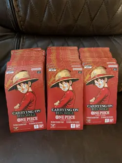 LOT 40x One Piece OP-13 Carrying On His Will English Sleeved Booster Pack Sealed - Image 1