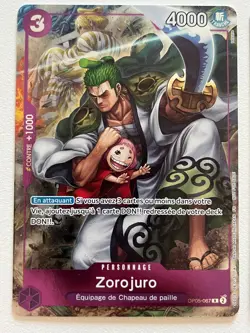 One Piece 2x Zoro-Juro OP05-067 rare French Promo 1st Anniversary NM - Image 2