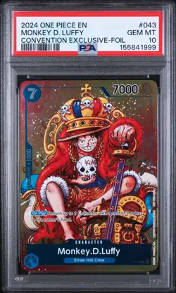 2024 ONE PIECE PROMOS CONVENTION EXCLUSIVE-FOIL #043 MONKEY D. LUFFY PSA 10 - Image 1