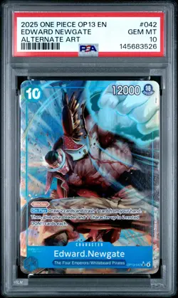 One Piece English OP13 EDWARD NEWGATE Alternate Art PSA 10 #042 - Image 1