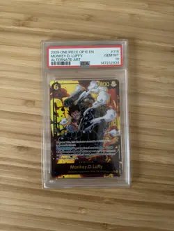 2025 ONE PIECE OP10-ROYAL BLOOD ALTERNATE ART #118 MONKEY D. LUFFY PSA 10 - Image 1