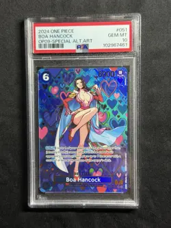 One Piece OP09 EN Special Alternate Art OP07-051 Boa Hancock PSA 10 GEM MINT - Image 1
