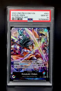 2024 ONE PIECE EB01-MEMORIAL COLLECTION ALT ART #001 KOZUKI ODEN PSA 10 GEM MT - Image 1