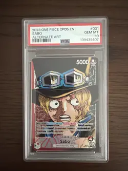 2023 One Piece OP05 #001 Sabo Alternate Art Leader PSA 10 GEM MT - Image 1