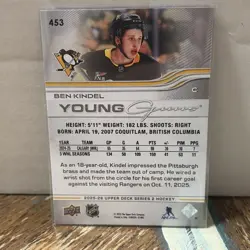 2025-26 Upper Deck Series 2 - Young Guns Ben Kindel #453 (RC) - Image 2
