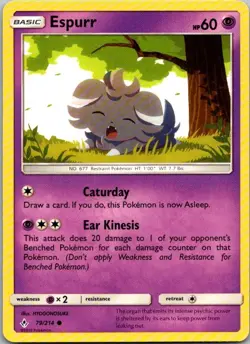 Espurr 79/214 Common Unbroken Bonds Pokemon Lightly Played - Image 1