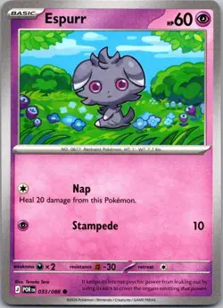 Espurr 033/088 Common Perfect Order Pokemon Near Mint - Image 1